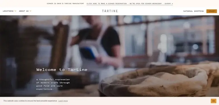 Tartine - Minimalist Website Examples